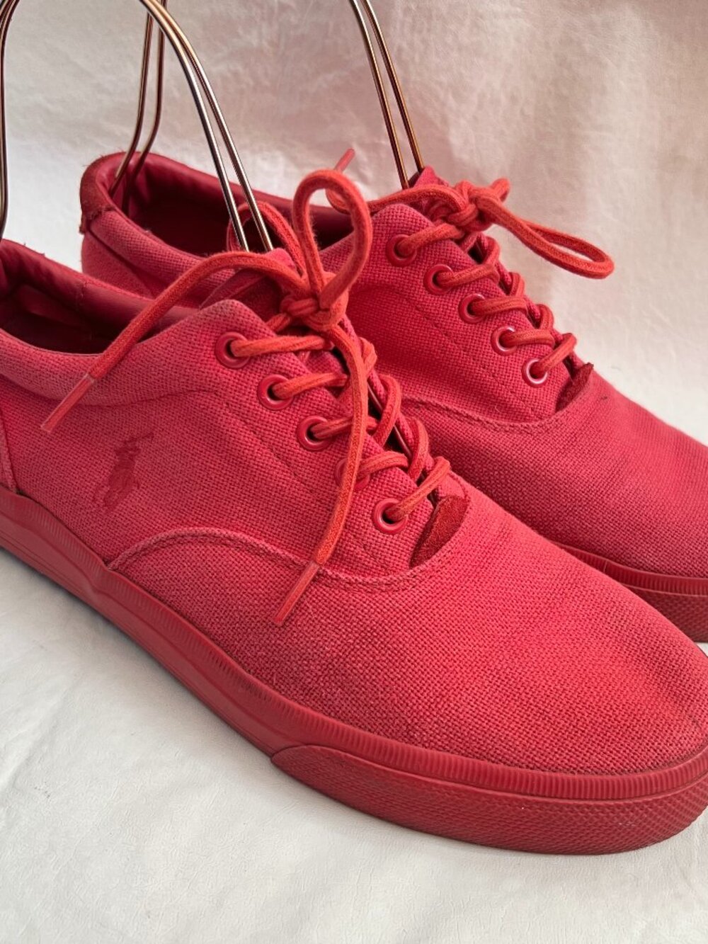 Polo Ralph Lauren sneakers Vaughn mens 10 D all red mono low top shoes lace up